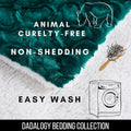 DaDa Bedding Emerald Green Blue Faux Fur Sherpa Throw Blanket by DaDalogy Bedding Collection
