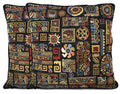 DaDa Bedding Ethnic Ornaments Geometric Black Tapestry Throw Pillow Covers 16" (18118) by DaDalogy Bedding Collection