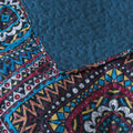 DaDa Bedding Farmhouse Bohemian Native Rustic Navy Blue Geometric Diamond Shapes Bedspread Set (KSX-001) by DaDalogy Bedding Collection
