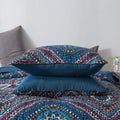 DaDa Bedding Farmhouse Bohemian Native Rustic Navy Blue Geometric Diamond Shapes Bedspread Set (KSX-001) by DaDalogy Bedding Collection