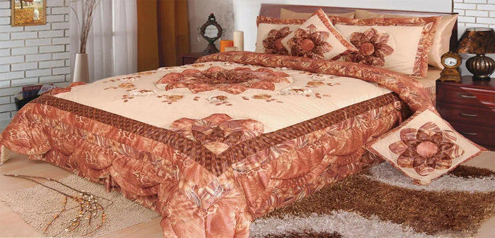 DaDa Bedding Floral Autumn Leaves Warm Bronze Bedspread Comforter Set (BM4304L) by DaDalogy Bedding Collection