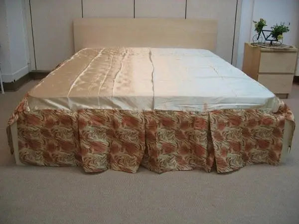 DaDa Bedding Floral Gold & Bronze Brown Dust Ruffle Pleated Bed Skirt - 14" Drop (BS-BM6169L-1) by DaDalogy Bedding Collection
