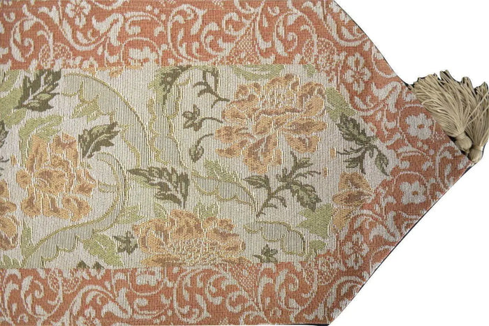 DaDa Bedding Floral Nature Garden Beige Orange Spices Tapestry Table Runner (10072) by DaDalogy Bedding Collection