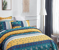 DaDa Bedding Gardenia Green Floral Patchwork Quilt Set by DaDalogy Bedding Collection
