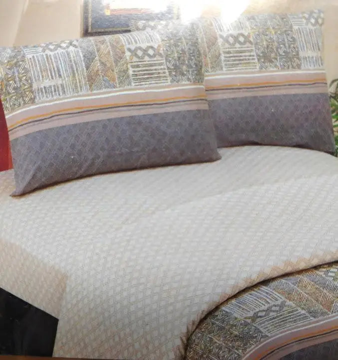 DaDa Bedding Geometric Striped Multi-Color Flat Sheet & Pillow Cases Set (FS8279) by DaDalogy Bedding Collection