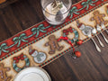 DaDa Bedding Gingerbread Snowman Holiday Woven Tapestry Dining Table Runner (12917) by DaDalogy Bedding Collection