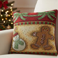 DaDa Bedding Gingerbread Snowman Woven Tapestry Throw Pillow Covers 16" x 16" (12917) by DaDalogy Bedding Collection