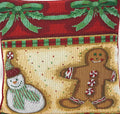 DaDa Bedding Gingerbread Snowman Woven Tapestry Throw Pillow Covers 16" x 16" (12917) by DaDalogy Bedding Collection