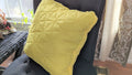 DaDa Bedding Hand-Made Tuscan Sun Yellow Sherpa Backside Quilted Throw Pillow - 18" x 18" by DaDalogy Bedding Collection