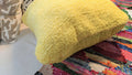 DaDa Bedding Hand-Made Tuscan Sun Yellow Sherpa Backside Quilted Throw Pillow - 18" x 18" by DaDalogy Bedding Collection