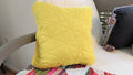 DaDa Bedding Hand-Made Tuscan Sun Yellow Sherpa Backside Quilted Throw Pillow - 18" x 18" by DaDalogy Bedding Collection