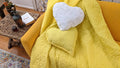 DaDa Bedding Happy Sunny Yellow Bright Quilted Ultra Sonic Reversible Throw Blanket Bedspread (BJ0107) by DaDalogy Bedding Collection
