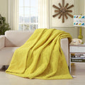 DaDa Bedding Happy Sunny Yellow Bright Quilted Ultra Sonic Reversible Throw Blanket Bedspread (BJ0107) by DaDalogy Bedding Collection