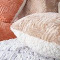 DaDa Bedding Heart Pillows Decorative Throw Pillows - Neutral Champagne Beige Heart Shaped Throw Toss Lap Fluffy Faux Fur Sherpa Pillows (16x14) by DaDalogy Bedding Collection