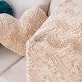 DaDa Bedding Heart Pillows Decorative Throw Pillows - Neutral Champagne Beige Heart Shaped Throw Toss Lap Fluffy Faux Fur Sherpa Pillows (16x14) by DaDalogy Bedding Collection