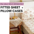 DaDa Bedding Hint of Mint Floral Cotton Fitted Sheet Set by DaDalogy Bedding Collection