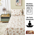 DaDa Bedding Hint of Mint Floral Cotton Flat Sheet Set by DaDalogy Bedding Collection