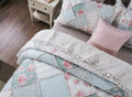 DaDa Bedding Hint of Mint Pastel Cotton Patchwork Quilt Set by DaDalogy Bedding Collection