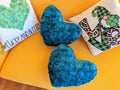 DaDa Bedding Lucky Irish Teal Green Faux Fur Heart Shaped Throw Pillow - 16” x 14” by DaDalogy Bedding Collection