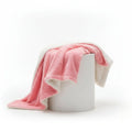 DaDa Bedding Luxury Blossom Pink Rose Buds Pink Sherpa Backside Faux Fur Throw Blanket (BL-171752) by DaDalogy Bedding Collection