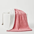 DaDa Bedding Luxury Blossom Pink Rose Buds Pink Sherpa Backside Faux Fur Throw Blanket (BL-171752) by DaDalogy Bedding Collection