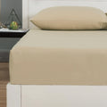 DaDa Bedding Luxury Soft Cotton Beige Fitted Bed Sheet & Pillow Cases Set (JHW-546-Fitted) by DaDalogy Bedding Collection