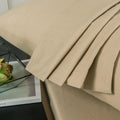 DaDa Bedding Luxury Soft Cotton Beige Fitted Bed Sheet & Pillow Cases Set (JHW-546-Fitted) by DaDalogy Bedding Collection