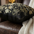 DaDa Bedding Magical Golden Reindeer Woven Tapestry Throw Pillow Covers 16" x 16" by DaDalogy Bedding Collection
