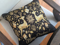 DaDa Bedding Magical Golden Reindeer Woven Tapestry Throw Pillow Covers 16" x 16" by DaDalogy Bedding Collection