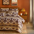 DaDa Bedding Majestic Oriental Kilim Bedspread - Royal Persian Traditional Design Intricate Ornate Ornament Print Coverlet w/ Shams by DaDalogy Bedding Collection