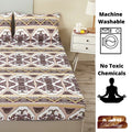 DaDa Bedding Majestic Oriental Kilim Fitted Sheet - w/ Pillow Cases Royal Persian Traditional Design Intricate Ornate Ornament Print by DaDalogy Bedding Collection