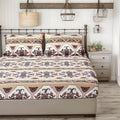 DaDa Bedding Majestic Oriental Kilim Fitted Sheet - w/ Pillow Cases Royal Persian Traditional Design Intricate Ornate Ornament Print by DaDalogy Bedding Collection
