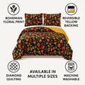 DaDa Bedding Marigold’s Floral Brown Yellow Botanical Garden Quilted Bedspread Set (HS-3330) by DaDalogy Bedding Collection