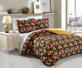 DaDa Bedding Marigold’s Floral Brown Yellow Botanical Garden Quilted Bedspread Set (HS-3330) by DaDalogy Bedding Collection