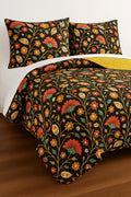 DaDa Bedding Marigold’s Floral Brown Yellow Botanical Garden Quilted Bedspread Set (HS-3330) by DaDalogy Bedding Collection