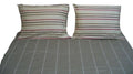 DaDa Bedding Multi White Grey Striped Fitted & Flat Sheets w/ Pillow Cases Set (FSFS8293) by DaDalogy Bedding Collection