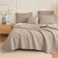 DaDa Bedding Neutral Taupe Beige Sandy Elegant Matelasse Cotton Quilted Bedspread Set (JHW-585) by DaDalogy Bedding Collection