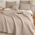 DaDa Bedding Neutral Taupe Beige Sandy Elegant Matelasse Cotton Quilted Bedspread Set (JHW-585) by DaDalogy Bedding Collection