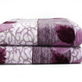 DaDa Bedding Orchid Blossoms Striped Floral Lavender Plush Fleece Flannel Throw Blanket (XY9833) by DaDalogy Bedding Collection