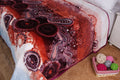 DaDa Bedding Paisley Dreams Floral Burgundy Mink Fleece Flannel Throw Blanket (XY0025) by DaDalogy Bedding Collection