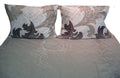 DaDa Bedding Paisley Grey Floral Leaves Fitted Sheet & Pillow Cases Set (FTS8197) by DaDalogy Bedding Collection