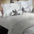 DaDa Bedding Paisley Grey Floral Leaves Fitted Sheet & Pillow Cases Set (FTS8197) by DaDalogy Bedding Collection