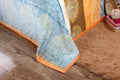 DaDa Bedding Papaya Beach Orange & Blue Reversible Soft Fleece Flannel Throw Blanket (XY9841) by DaDalogy Bedding Collection