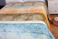 DaDa Bedding Papaya Beach Orange & Blue Reversible Soft Fleece Flannel Throw Blanket (XY9841) by DaDalogy Bedding Collection