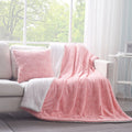 DaDa Bedding Pastel Pink Faux Fur Pillow Cover by DaDalogy Bedding Collection