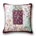 DaDa Bedding Patchwork Burgundy Red Velvet Floral Euro Pillow Cover, 26" x 26" (JHW-868) by DaDalogy Bedding Collection