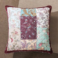 DaDa Bedding Patchwork Burgundy Red Velvet Floral Euro Pillow Cover, 26" x 26" (JHW-868) by DaDalogy Bedding Collection