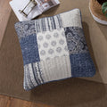 DaDa Bedding Patchwork Denim Blue Elegance Bohemian Euro Sham - 26” x 26" - 1PC (JHW660) by DaDalogy Bedding Collection