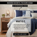 DaDa Bedding Patchwork Denim Blue Elegance Bohemian Euro Sham - 26” x 26" - 1PC (JHW660) by DaDalogy Bedding Collection