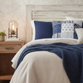 DaDa Bedding Patchwork Denim Blue Elegance Bohemian Euro Sham - 26” x 26" - 1PC (JHW660) by DaDalogy Bedding Collection